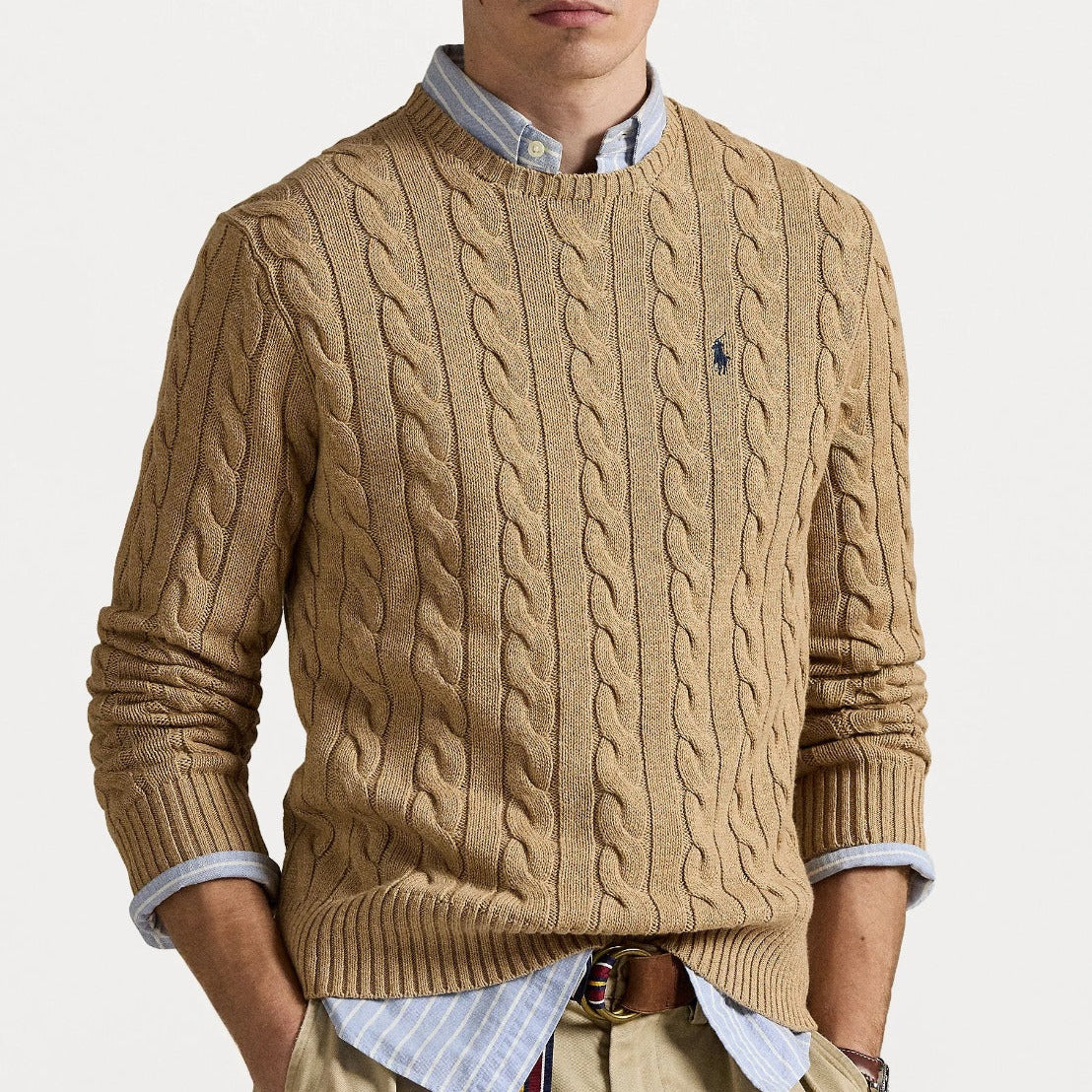 Cable-Knit Cotton Sweater