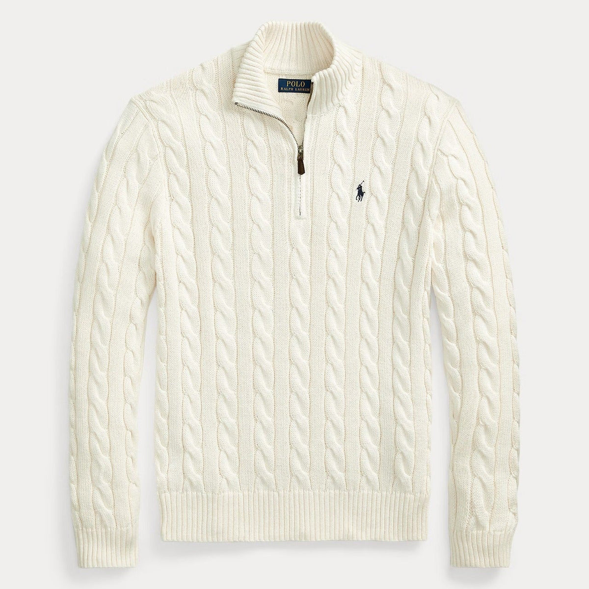 Cable-Knit Quarter-Zip Sweater