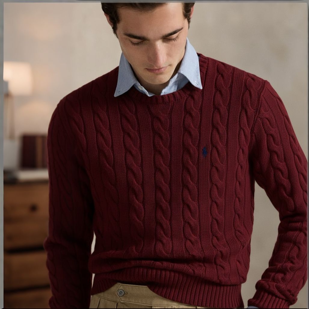 Cable-Knit Cotton Sweater