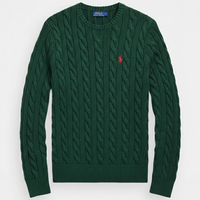 Cable-Knit Cotton Sweater